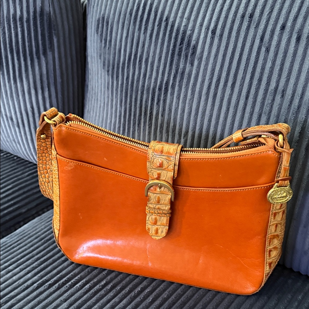 Brahmin Orange Leather Shoulder Bag